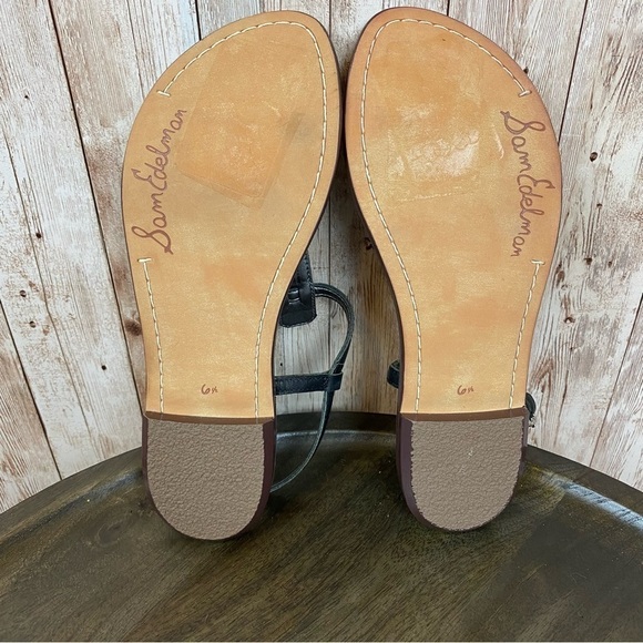 Sam Edelman Black Gigi Logo Thong‎ Sandal Size 6.5 Women - Picture 7 of 11